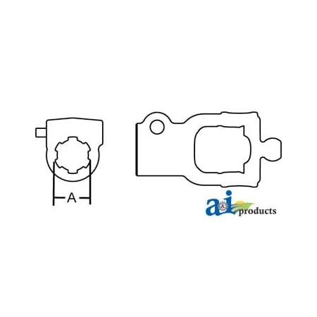A & I Products Implement Yoke, Splined CV 1 3/8" - 21 Spline w/ Interfering Clamp Bolt 3.5" x2.5" x6.5" A-W366829
